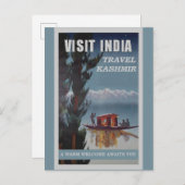 Indien Kashmir Vintage Travel Poster Postkarte (Vorne/Hinten)