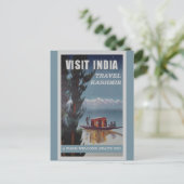 Indien Kashmir Vintage Travel Poster Postkarte (Stehend Vorderseite)