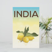 Indien Lemon Reiseplakat Briefpapier (Stehend Vorderseite)