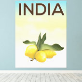 Indien Lemon Reiseplakat Leinwanddruck (Insitu (Holzboden))