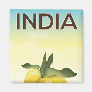 Indien Lemon Reiseplakat Magnet