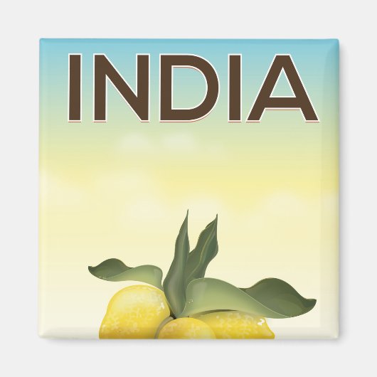 Indien Lemon Reiseplakat Magnet (Vorne)