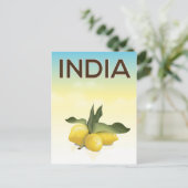 Indien Lemon Reiseplakat Postkarte (Stehend Vorderseite)