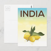 Indien Lemon Reiseplakat Postkarte (Vorne/Hinten)