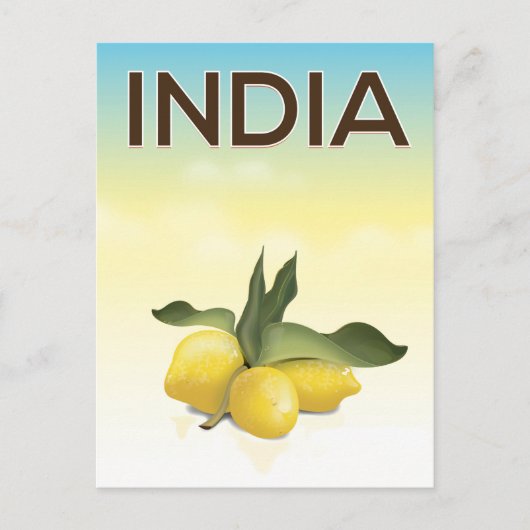 Indien Lemon Reiseplakat Postkarte (Vorderseite)