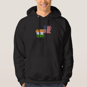 Indien Liebe USA Roots Indische Amerikanische Flag Hoodie