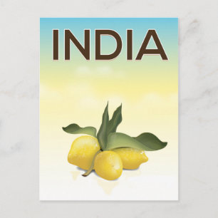 Indien-Limonien-Reiseposter Postkarte