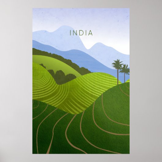 Indien Minimal Reiseplakat Poster (Vorne)