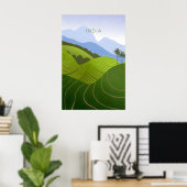 Indien Minimal Reiseplakat Poster (Heimbüro)