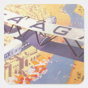 Indien mit Imperial Airways Quadratischer Aufkleber