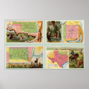 Indien, New Mexico, South Dakota, Texas Poster