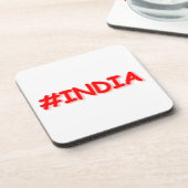 "#Indien" Niedliches Design. Jetzt kaufen Getränkeuntersetzer (Linke Seite)
