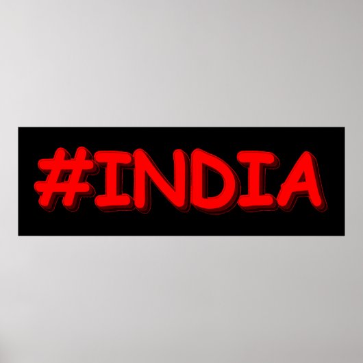 "#Indien" Niedliches Design. Jetzt kaufen Poster (Vorne)