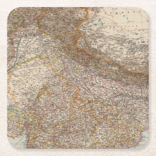 Indien Nord Rechteckiger Pappuntersetzer (Vorderseite)