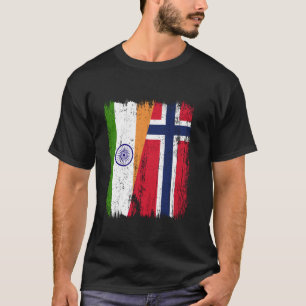 Indien Norwegen Halbflagge Indische Norwegische Ab T-Shirt