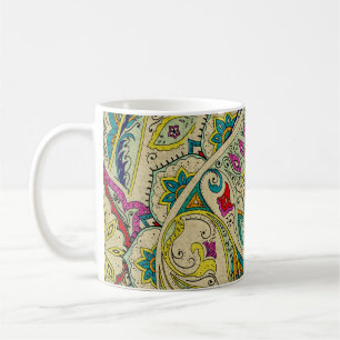 Indien paisley Muster, böhmische Grenze. Kaffeetasse