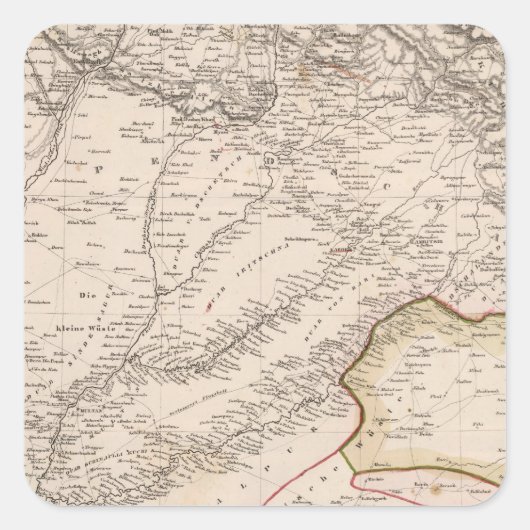 Indien, Pakistan Quadratischer Aufkleber (Vorderseite)
