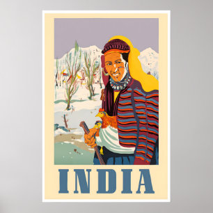 Indien Poster Kashmir Einheimische Kunst Indischer