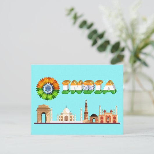 Indien Postkarte (Stehend Vorderseite)