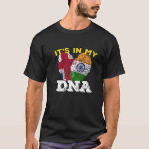 Indien Proud Flag Day Hindi DNA Ashoka Chakra UK E T-Shirt
