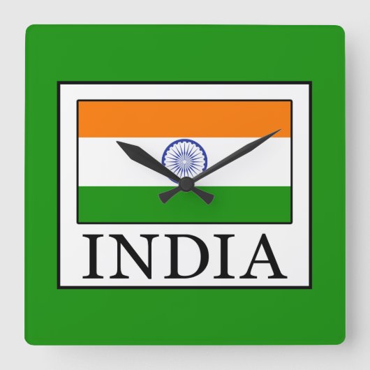 Indien Quadratische Wanduhr (Vorderseite)
