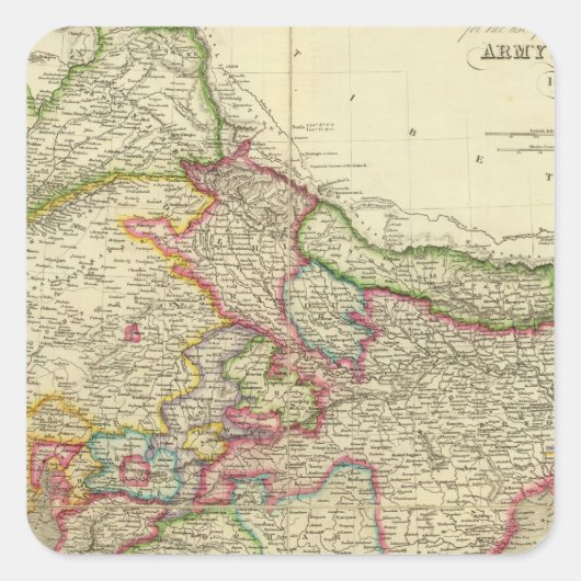 Indien Quadratischer Aufkleber (Vorderseite)