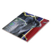 Indien, Rajasthan, Jaipur. Amber Fort. Fliese (Seite)