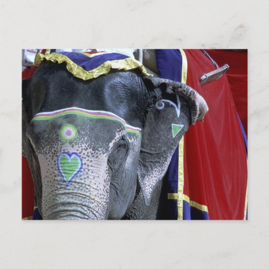 Indien, Rajasthan, Jaipur. Bernsteinfarbiges Fort Postkarte (Vorderseite)