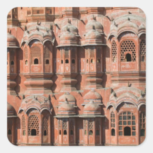 INDIEN, Rajasthan, Jaipur: Hawa Mahal (Palast der Quadratischer Aufkleber