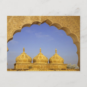 Indien, Rajasthan, Jaisalmer. Sandsteinkuppeln Postkarte