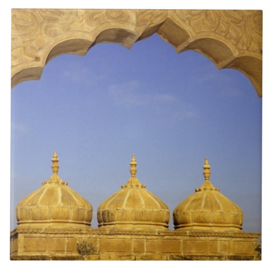 Indien, Rajasthan, Jaisalmer. Sandsteinkuppen Fliese (Vorderseite)