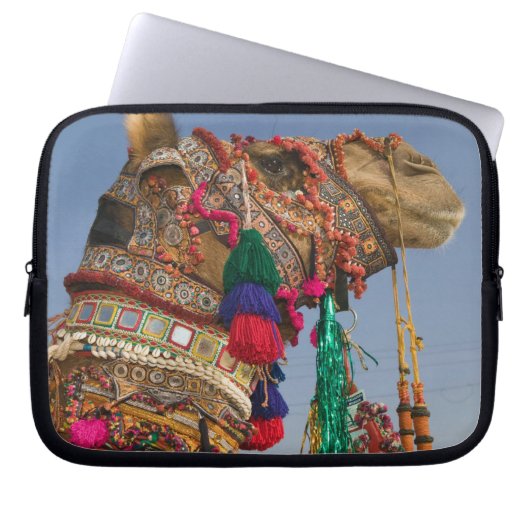 INDIEN, Rajasthan, Pushkar: PUSHKAR CAMEL FAIR, Laptopschutzhülle (Vorderseite)