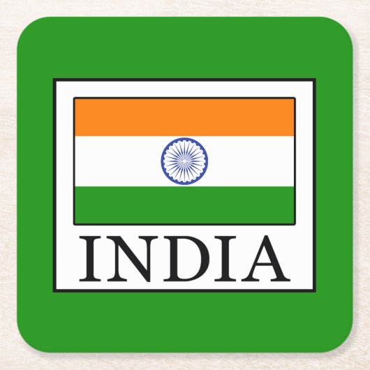 Indien Rechteckiger Pappuntersetzer (Vorderseite)