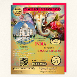 Indien Reisen Ganesh farbenfrohe Vorlage Flyer