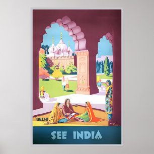 Indien Reisen Poster Indische Kunst Delhi