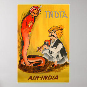Indien Reiseplakat Air-India Art Indischer Prin Poster
