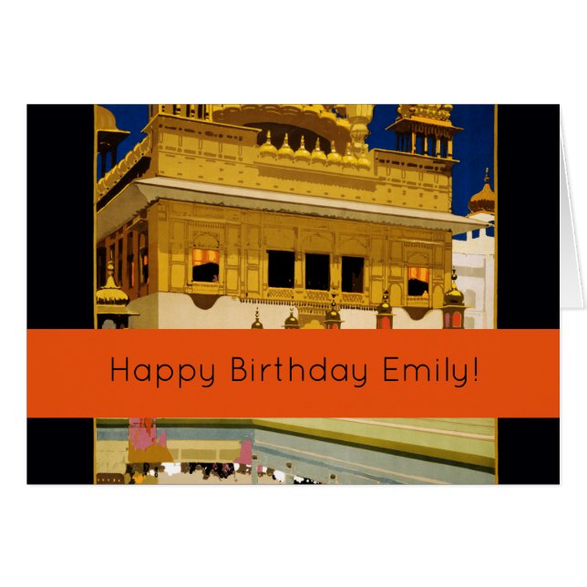 Indien Reiseplakat indische Vintage Kunst (Vorderseite (Horizontal))