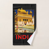 Indien Reiseplakat indische Vintage Kunst Badhandtuch Set (Handtuch)