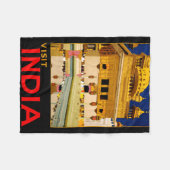 Indien Reiseplakat indische Vintage Kunst Fleecedecke (Vorderseite (Horizontal))