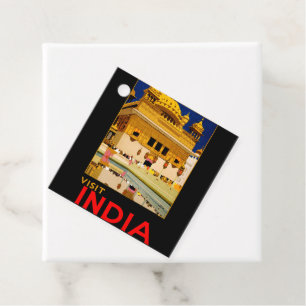 Indien Reiseplakat indische Vintage-Kunst Geschenkanhänger