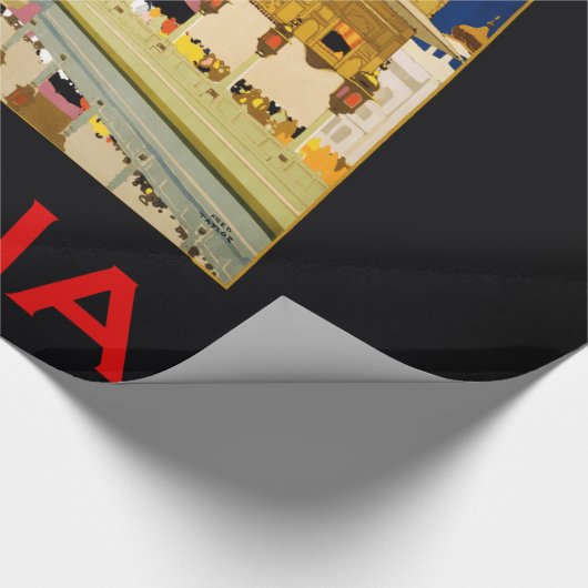 Indien Reiseplakat indische Vintage Kunst Geschenkpapier (Ecke)