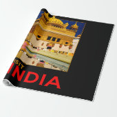 Indien Reiseplakat indische Vintage Kunst Geschenkpapier (Ungerollt)
