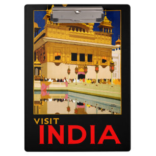Indien Reiseplakat indische Vintage Kunst Klemmbrett