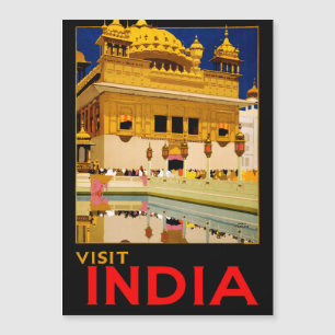 Indien Reiseplakat indische Vintage Kunst Magnetkarte