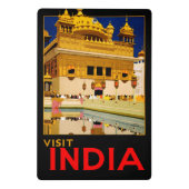 Indien Reiseplakat indische Vintage Kunst Mini Klemmbrett (Rückseite)