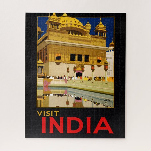 Indien Reiseplakat indische Vintage Kunst Puzzle (Vertikal)