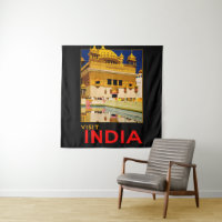 Indien Reiseplakat indische Vintage Kunst