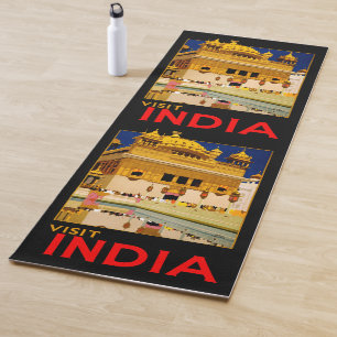 Indien Reiseplakat indische Vintage-Kunst Yogamatte