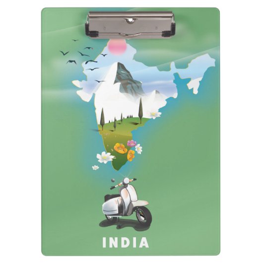 Indien Reiseplakat Klemmbrett (Vorderseite)