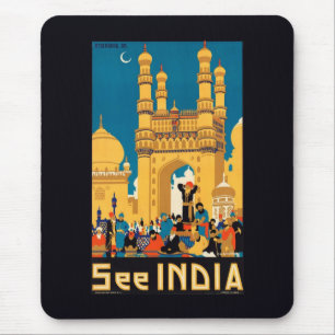 Indien Reiseplakat-Mauspad Mousepad